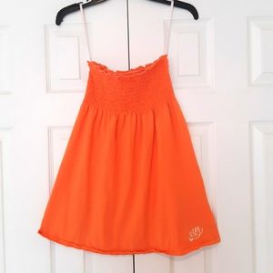 Orange Tube Top Bathing Suit Cover Up